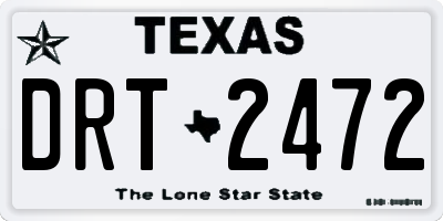 TX license plate DRT2472