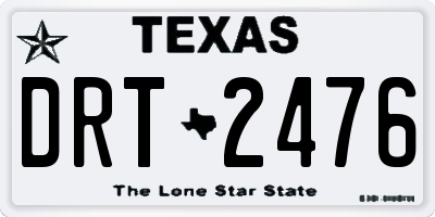 TX license plate DRT2476