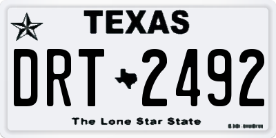 TX license plate DRT2492