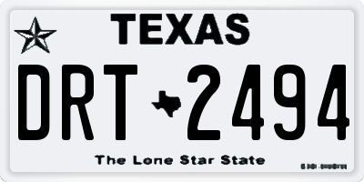 TX license plate DRT2494