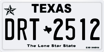 TX license plate DRT2512