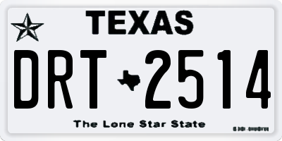 TX license plate DRT2514