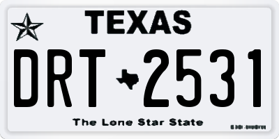 TX license plate DRT2531