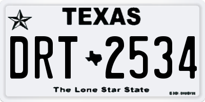 TX license plate DRT2534