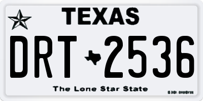 TX license plate DRT2536