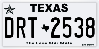 TX license plate DRT2538