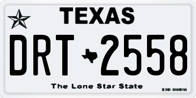TX license plate DRT2558