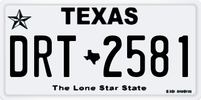 TX license plate DRT2581