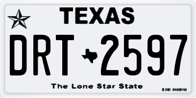 TX license plate DRT2597