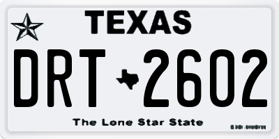 TX license plate DRT2602