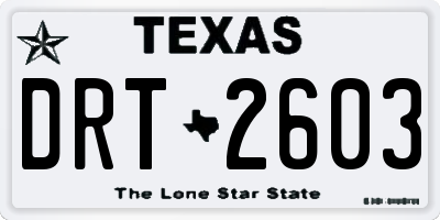 TX license plate DRT2603