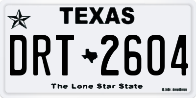 TX license plate DRT2604