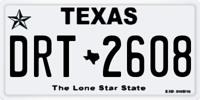 TX license plate DRT2608