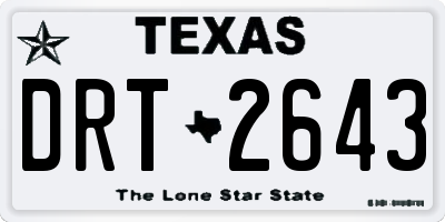 TX license plate DRT2643