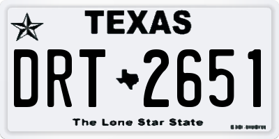 TX license plate DRT2651