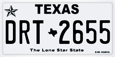 TX license plate DRT2655