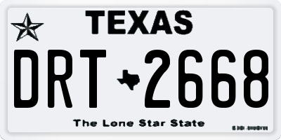 TX license plate DRT2668