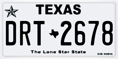 TX license plate DRT2678
