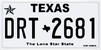 TX license plate DRT2681