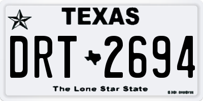 TX license plate DRT2694