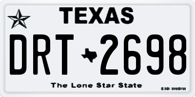 TX license plate DRT2698