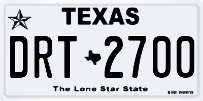 TX license plate DRT2700