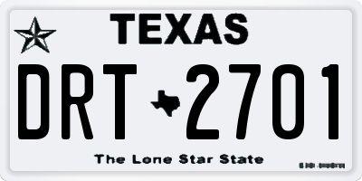 TX license plate DRT2701