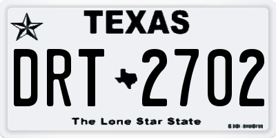 TX license plate DRT2702