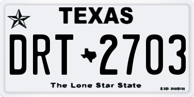 TX license plate DRT2703