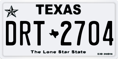 TX license plate DRT2704