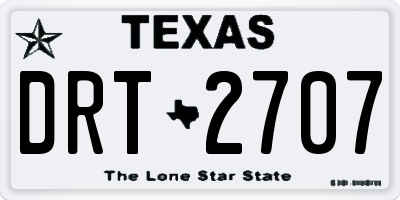 TX license plate DRT2707