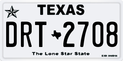 TX license plate DRT2708