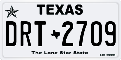 TX license plate DRT2709