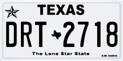 TX license plate DRT2718