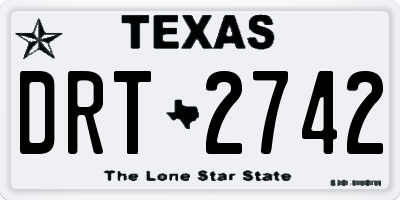 TX license plate DRT2742