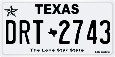 TX license plate DRT2743