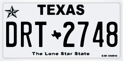 TX license plate DRT2748