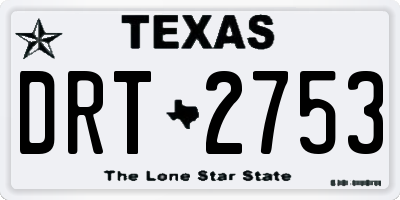 TX license plate DRT2753