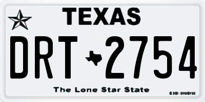 TX license plate DRT2754
