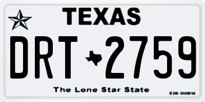 TX license plate DRT2759