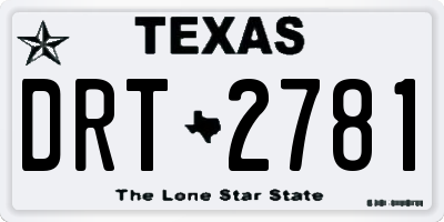 TX license plate DRT2781