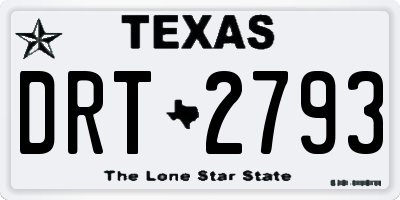TX license plate DRT2793