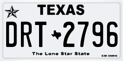 TX license plate DRT2796