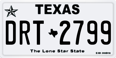 TX license plate DRT2799