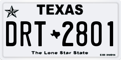 TX license plate DRT2801
