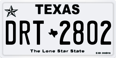 TX license plate DRT2802
