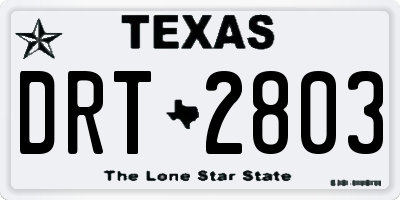 TX license plate DRT2803