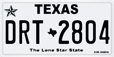 TX license plate DRT2804