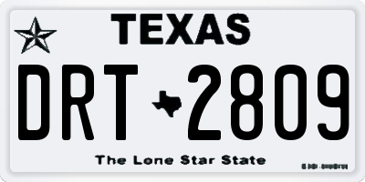 TX license plate DRT2809