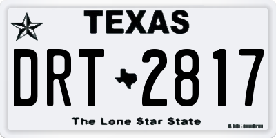 TX license plate DRT2817